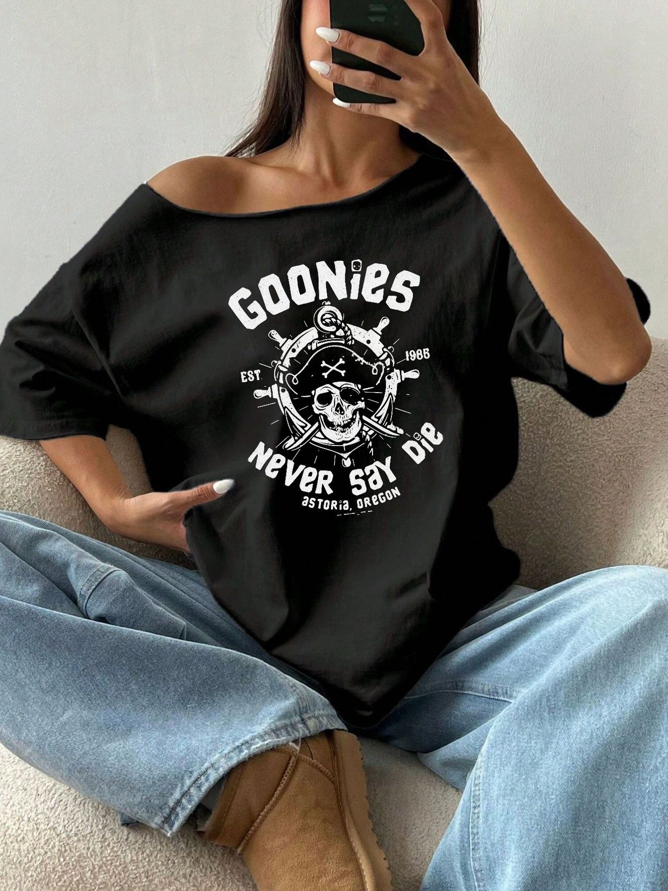 Blouse Off Shoulder - T-shirt Oversize 100% Cotone Taglie Forti