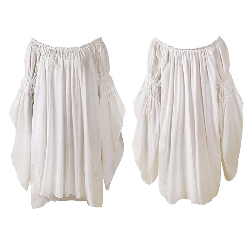 Blouse Off Shoulder - Camicetta Vintage Medievale Rinascimentale con Maniche