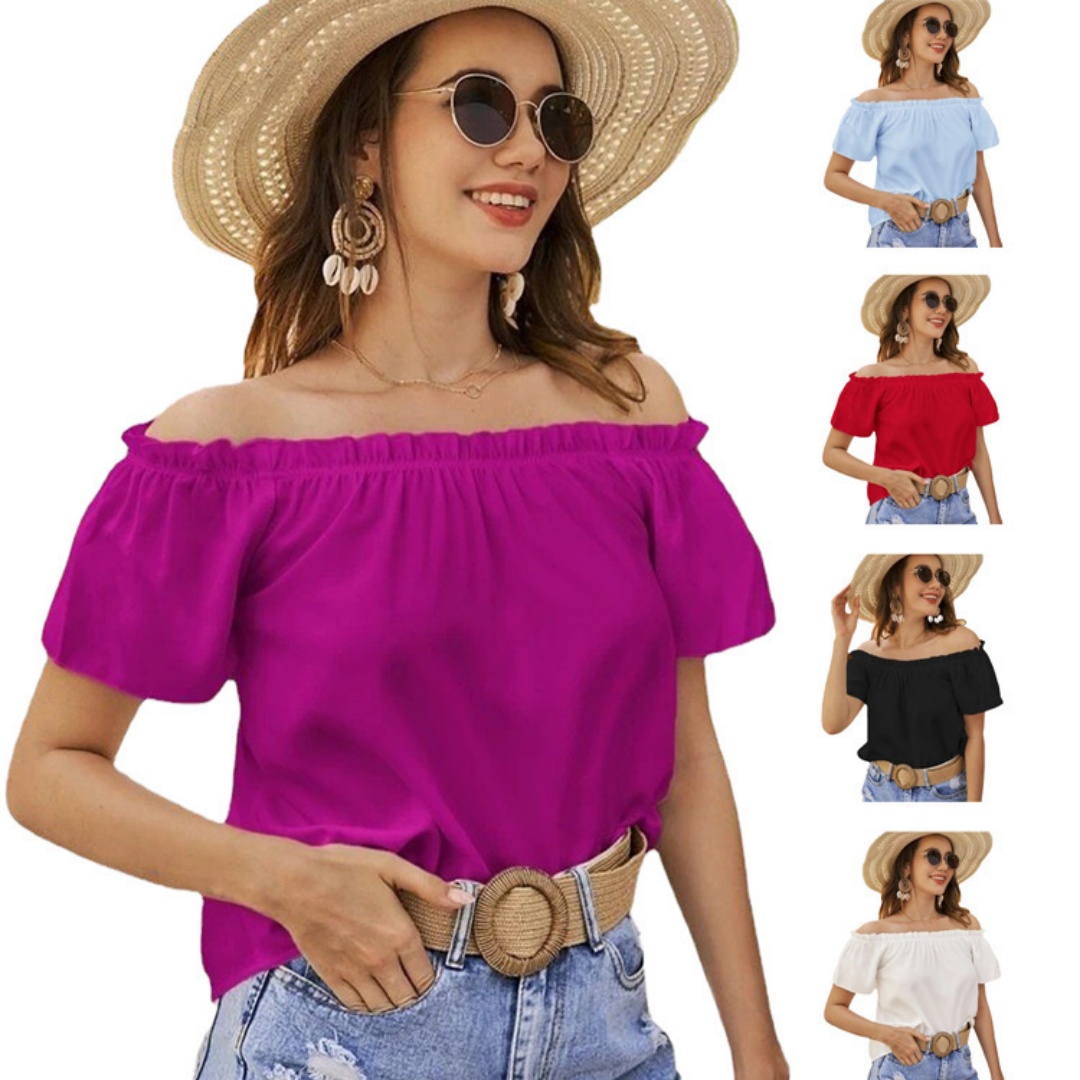 Blouse Off Shoulder - Camicetta estiva da donna con spalle