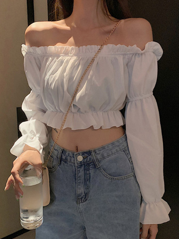 Crop Top Crochet - Top da donna Camicetta sexy con