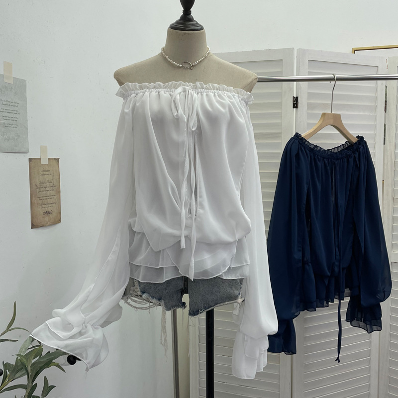 Camicia in chiffon con spalle  - Blouse Off Shoulder recensione e prezzo
